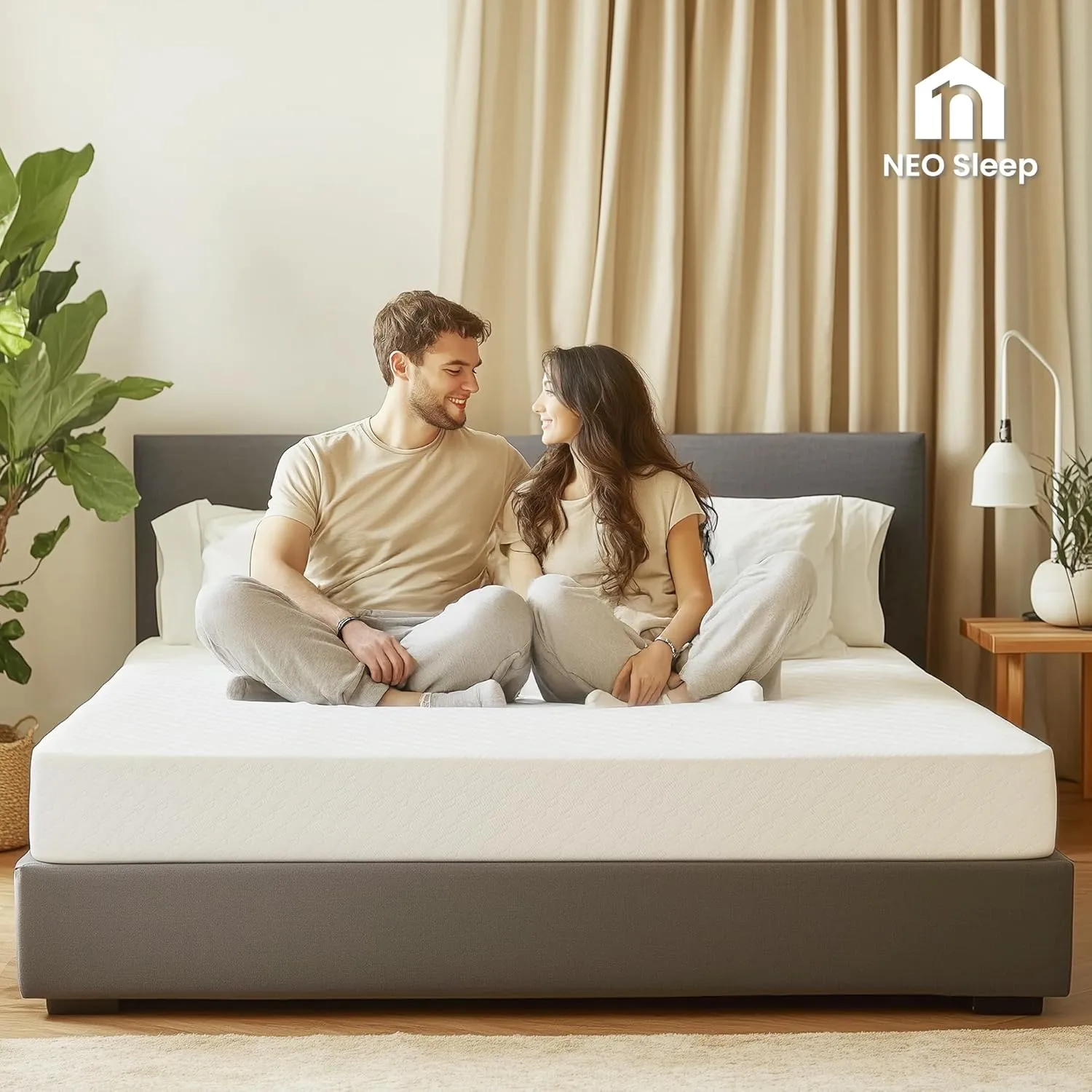 Neo Sleep 12 Inch Queen Medium Firm Cooling Gel Memory Foam Mattress for Cool Sleep Pressure Relieving CertiPUR-US Certified Foam, Mattress in a Box Fiberglass Free (Queen, 12 in)