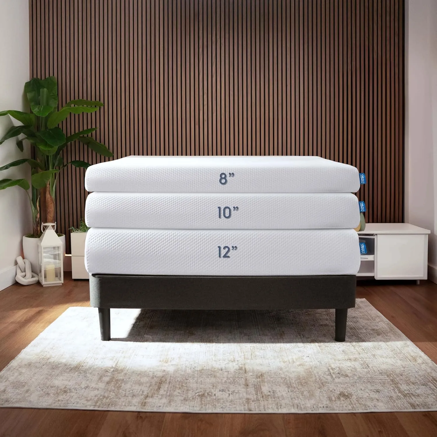 Nestl Green Tea Queen Mattress 10 Inch - Cooling Graphite Memory Foam Mattress Queen Size Fiberglass Free, Pressure Relief Supportive Bed in A Box, CertiPur-US Certified