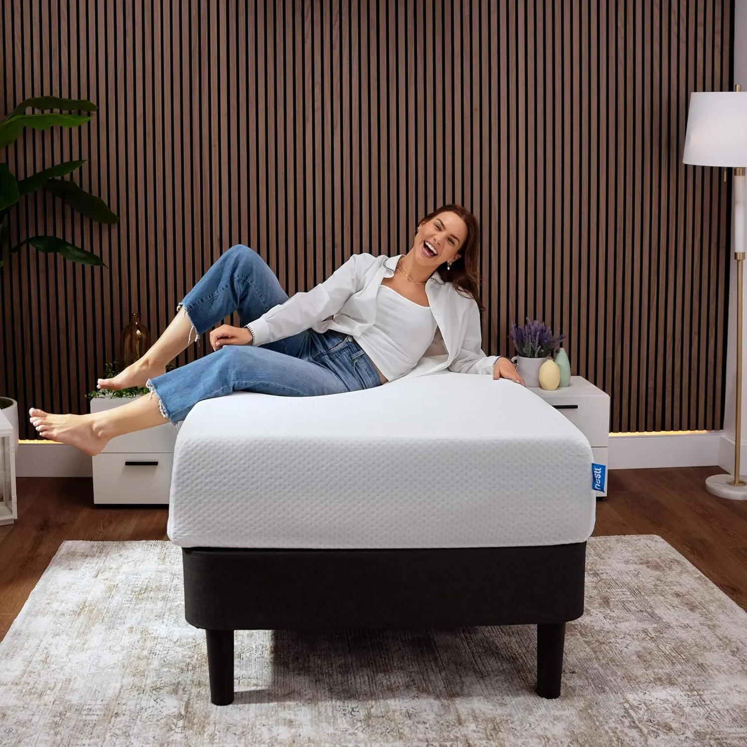 Nestl Green Tea Twin Mattress 8 Inch - Cooling Graphite Memory Foam Twin Mattress for Kids, Fiberglass Free Pressure Relief Supportive Bed in A Box, CertiPur-US Certified