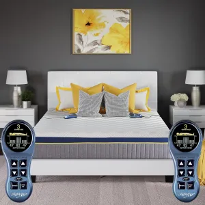 Night Air 11" King Size Smart Zone Bed, 6 Sleep Comfort Control Zones with Separate Adjustable Lumbar Support, Includes Heads-Up Power Adjustable Base, Comfort Foam Layer
