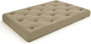 Nirvana Futons 6-Inch Comfort Twin Futon Mattress, Khaki Twill - Made in USA