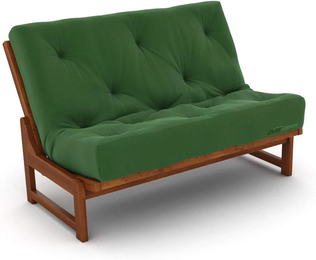 Nirvana Futons Extra Thick Premium 10-Inch Loveseat Futon Mattress, Hunter Green Twill - Made in USA