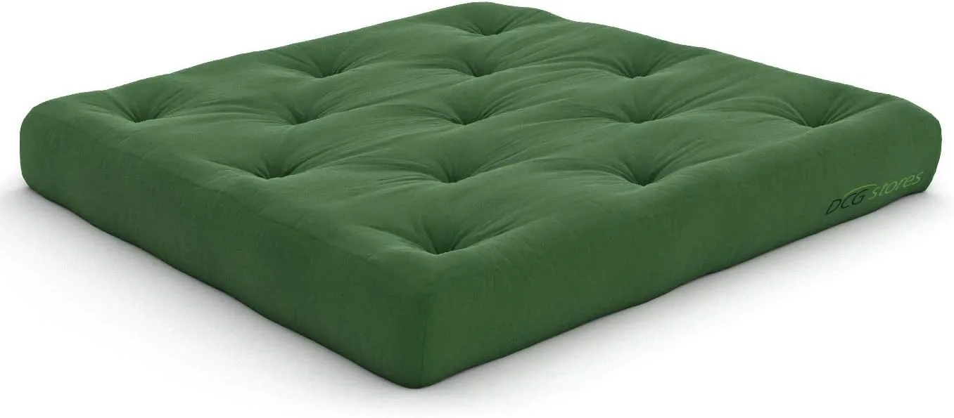 Nirvana Futons Extra Thick Premium 10-Inch Loveseat Futon Mattress, Hunter Green Twill - Made in USA