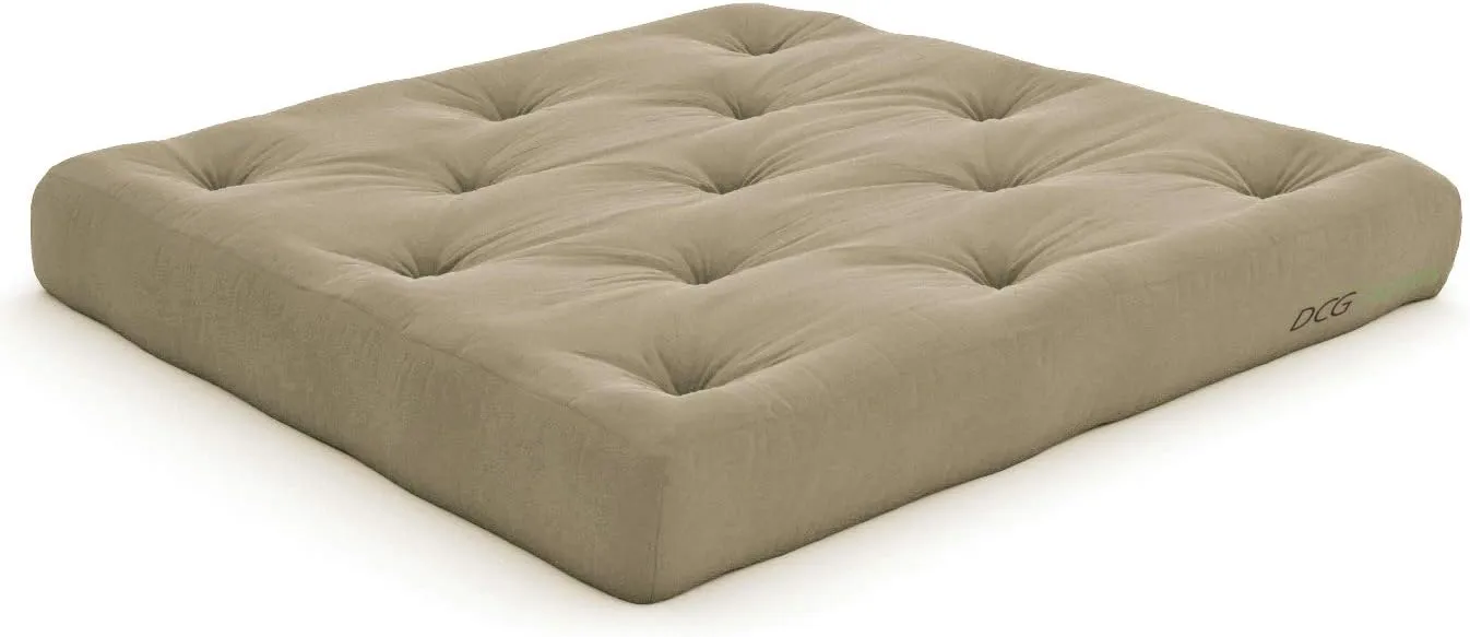 Nirvana Futons Extra Thick Premium 10-Inch Loveseat Futon Mattress, Khaki Twill - Made in USA