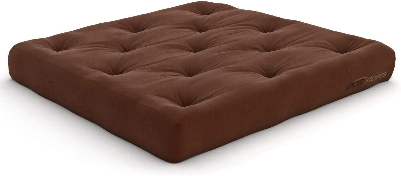 Nirvana Futons Extra Thick Premium 10-Inch Loveseat Futon Mattress, Microfiber Fudge - Made in USA