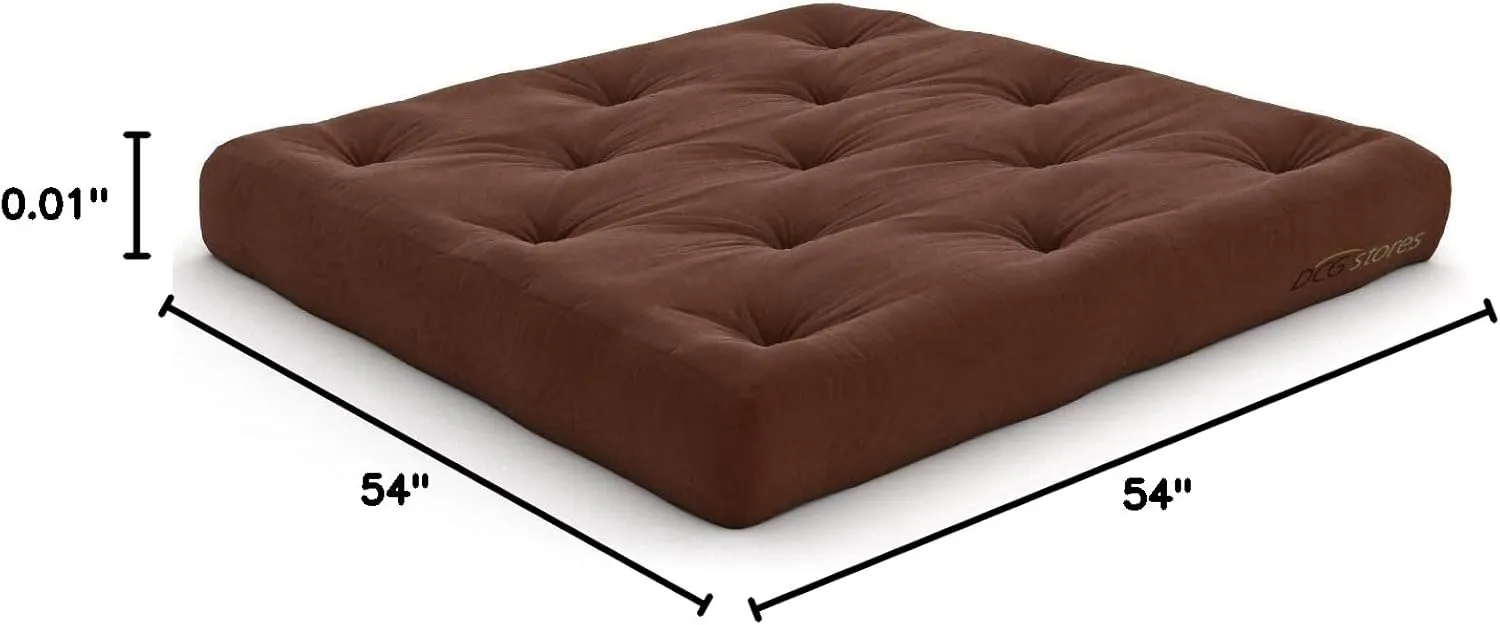 Nirvana Futons Extra Thick Premium 10-Inch Loveseat Futon Mattress, Microfiber Fudge - Made in USA