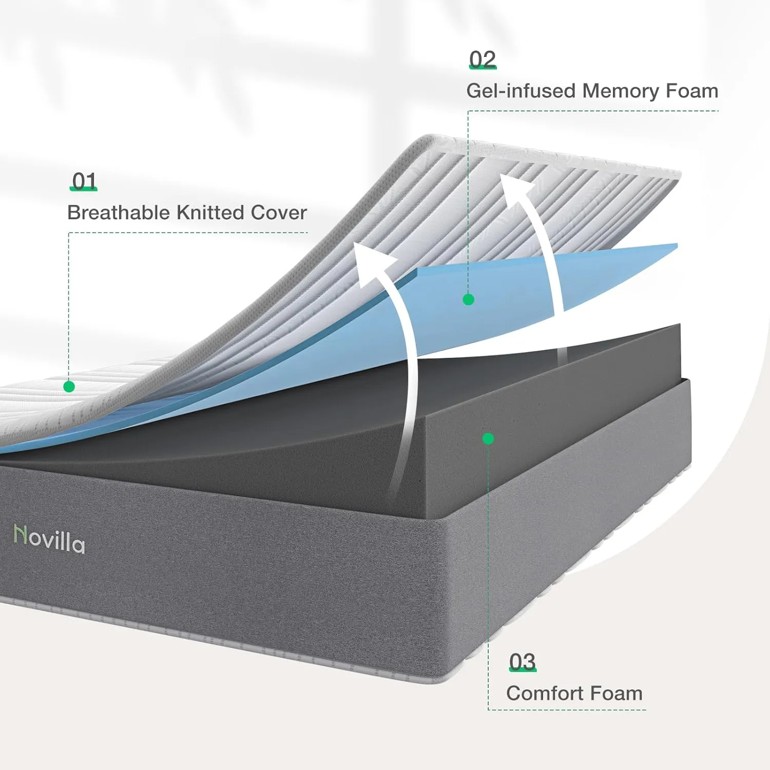 Novilla 12 Inch King Size Mattress King Mamory Foam Mattress in a Box Medium Firm with Cooling Gel Foam for Cool Sleep & Ultimate Support