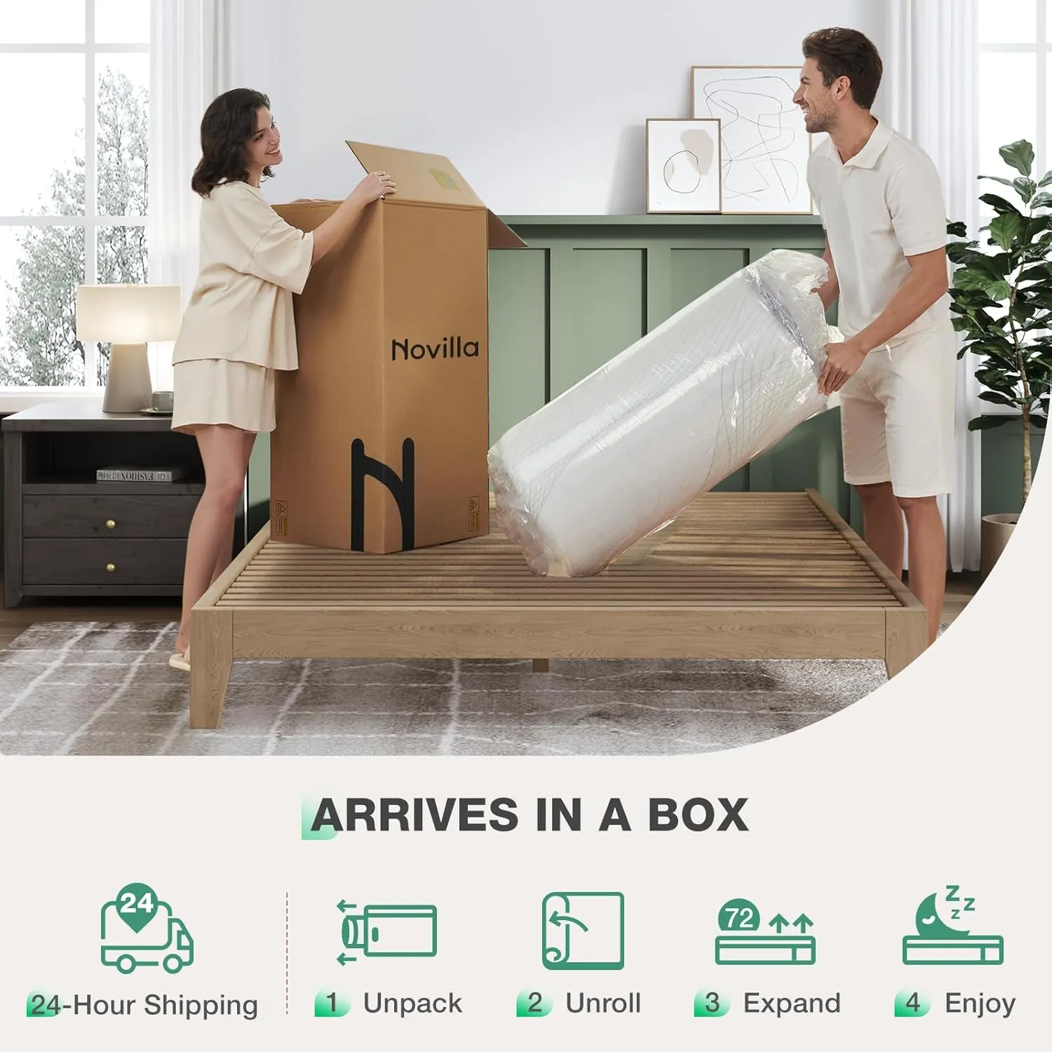 Novilla 12 Inch King Size Mattress King Mamory Foam Mattress in a Box Medium Firm with Cooling Gel Foam for Cool Sleep & Ultimate Support