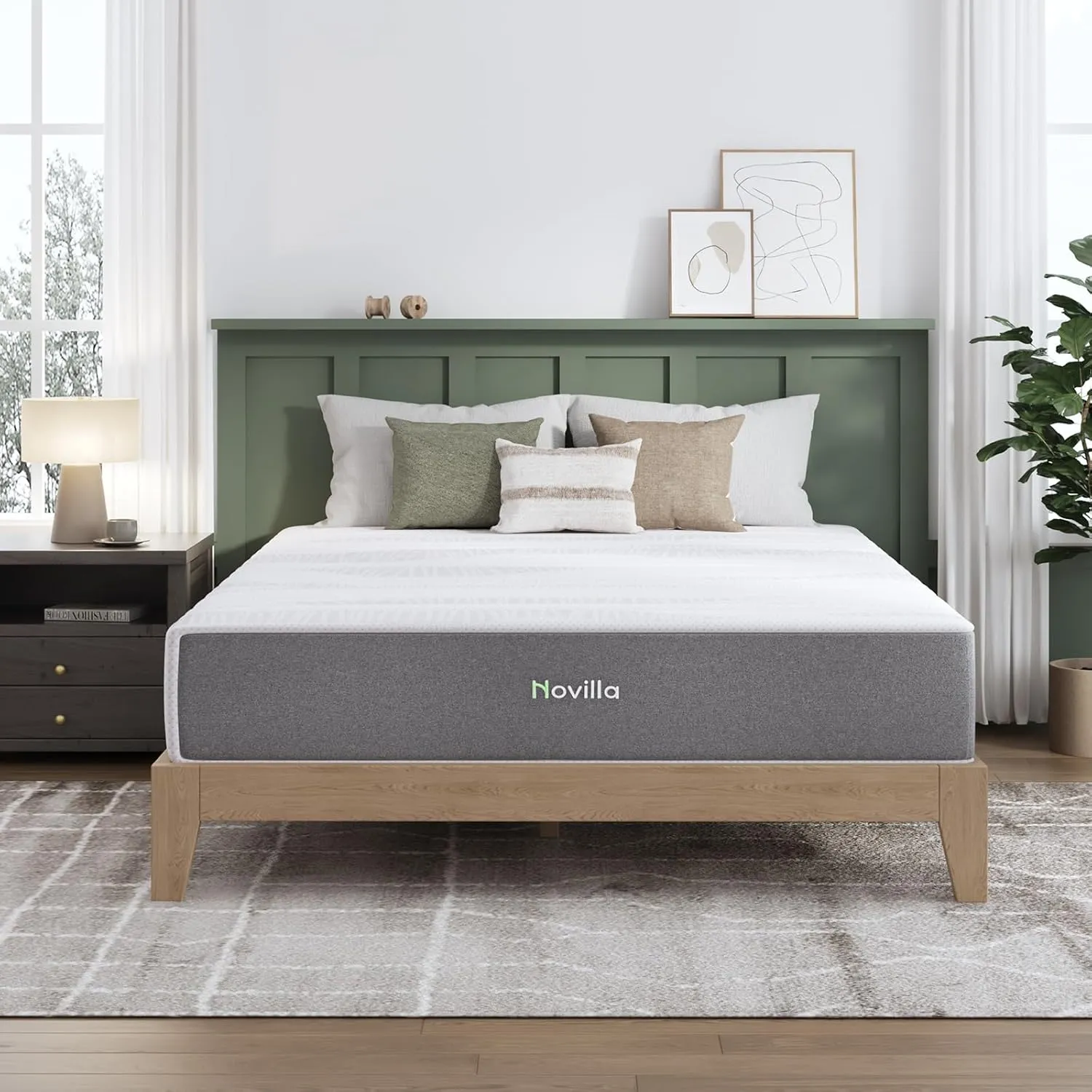 Novilla 12 Inch Queen Mattress Queen Size Memory Foam Mattress in a Box for Pressure Relief & Cool Sleep Medium Firm Comfortable and Supportive