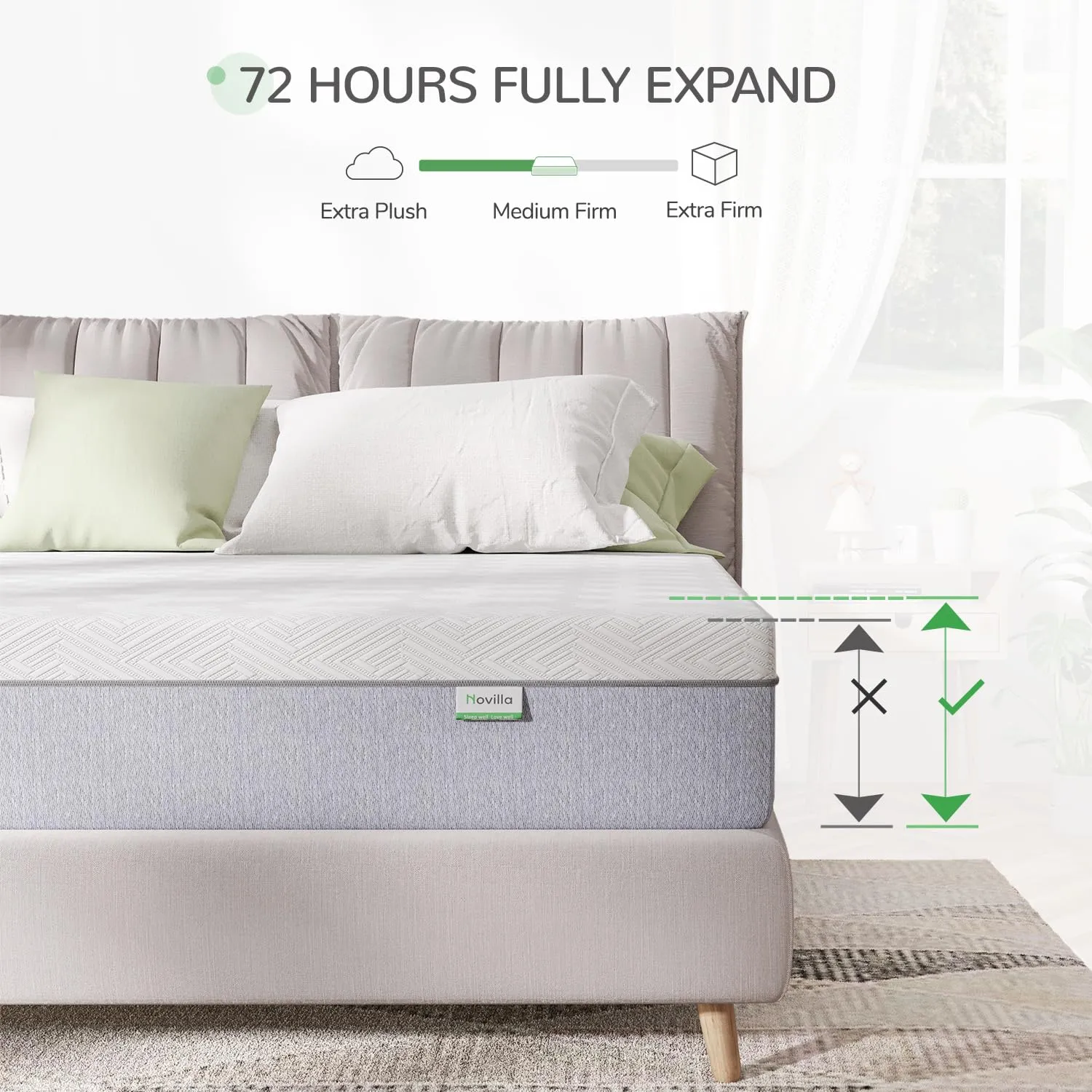 Novilla 6 Inch Twin Mattress, Gel Memory Foam Mattress Twin Size in a Box for Pressure Relief & Cool Night Sleep & Body Support, CertiPUR-US Certified Foams