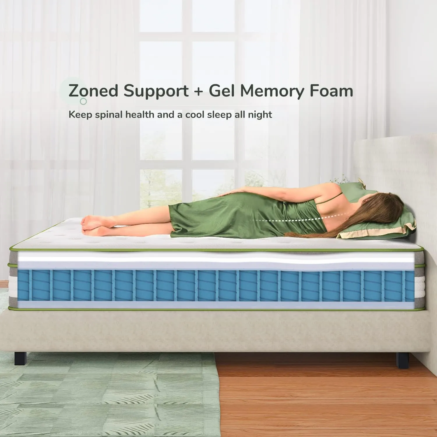 Novilla Full Size Mattress, 12 Inch Hybrid Pillow Top Full Mattress in a Box with Gel Memory Foam & Individually Wrapped Pocket Coils Innerspring for a Cozy & Peaceful Sleep