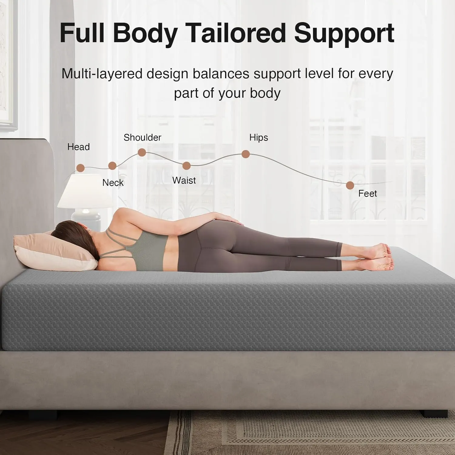 Novilla Queen Mattress 12 Inch, Queen Memory Foam Mattress for Cool Night Sleep & Pressure Relief, Wave Airflow Foam Mattresses for Heat Dissipation, CertiPUR-US Certified Mattresses in a Box