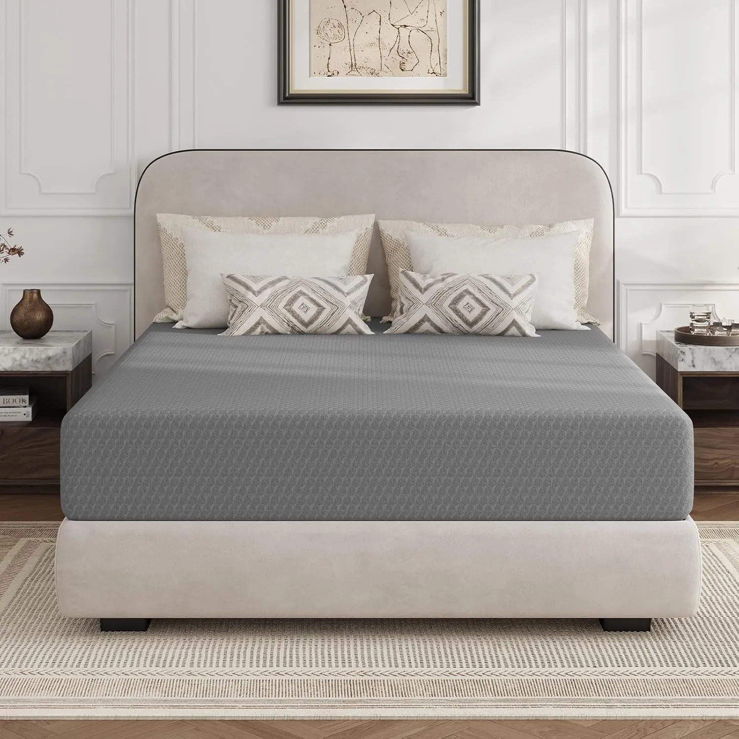 Novilla Queen Mattress 12 Inch, Queen Memory Foam Mattress for Cool Night Sleep & Pressure Relief, Wave Airflow Foam Mattresses for Heat Dissipation, CertiPUR-US Certified Mattresses in a Box