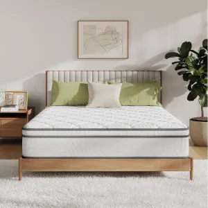 Novilla Queen Mattress, 14 Inch Queen Size Mattress in a Box, Hybrid Mattresses for Back Pain Relief & Support, Spring Mattresses with Motion Isolation & Pillow Top, Certipur-Us Certified