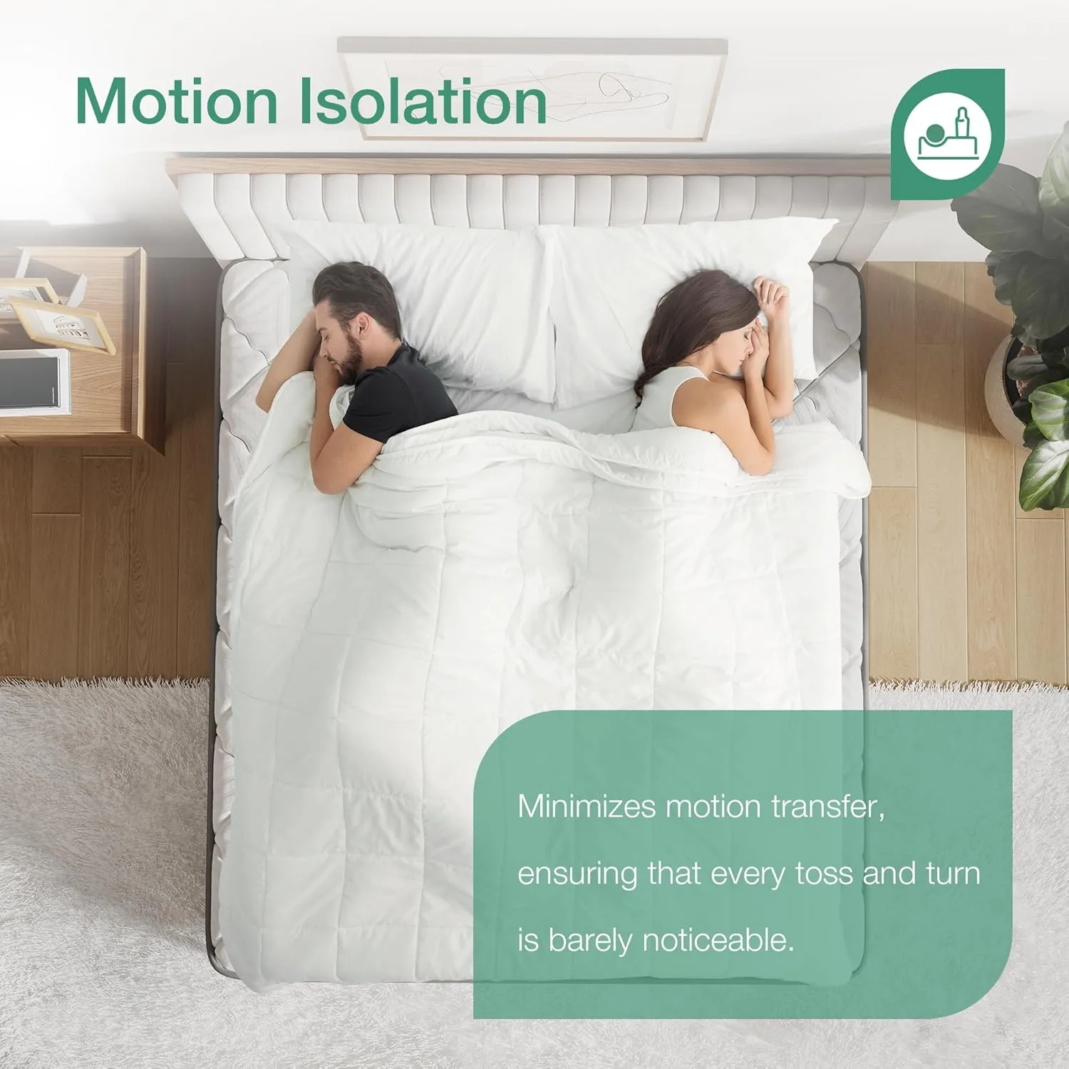 Novilla Queen Mattress, 14 Inch Queen Size Mattress in a Box, Hybrid Mattresses for Back Pain Relief & Support, Spring Mattresses with Motion Isolation & Pillow Top, Certipur-Us Certified