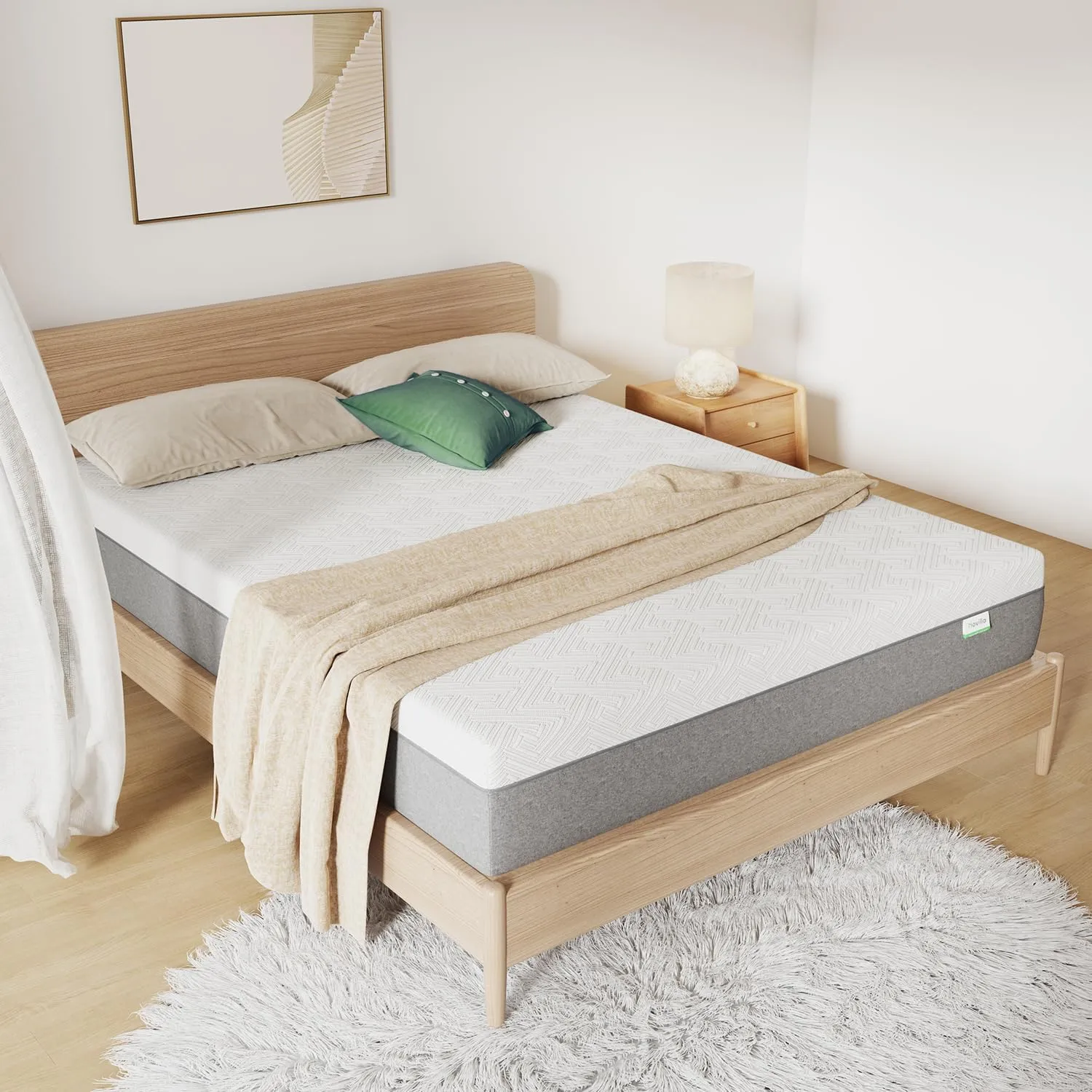 Novilla Twin XL Mattress, 6-Inch Gel Memory Foam Mattress for Cool Night Sleep & Pressure Relief，Medium Firm XL Twin Size in a Box, Bliss