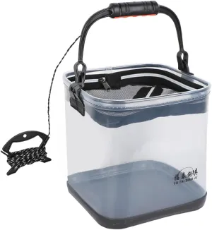 Oudoor Thicken Fishing Bucket Large acity Transparent EVA Water Bucket Travelling Camping Collapsible Fishing Bucket with Handle