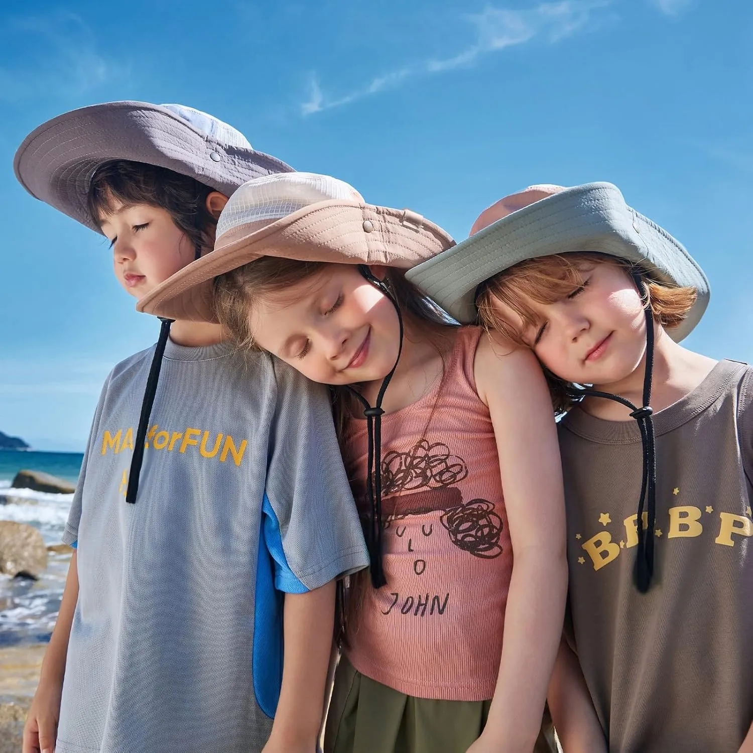 Outdoor Kids Sun Hat Boys Sun Hat Girls Beach Hat UPF 50  Kids Bucket Hat Wide Brim Kids Fishing Safari Hat