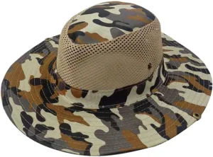 Outdoor Sun Block Bucket Cap Breathable Hunting Fishing Cap Mesh Breathable Camouflage Boonie Hat