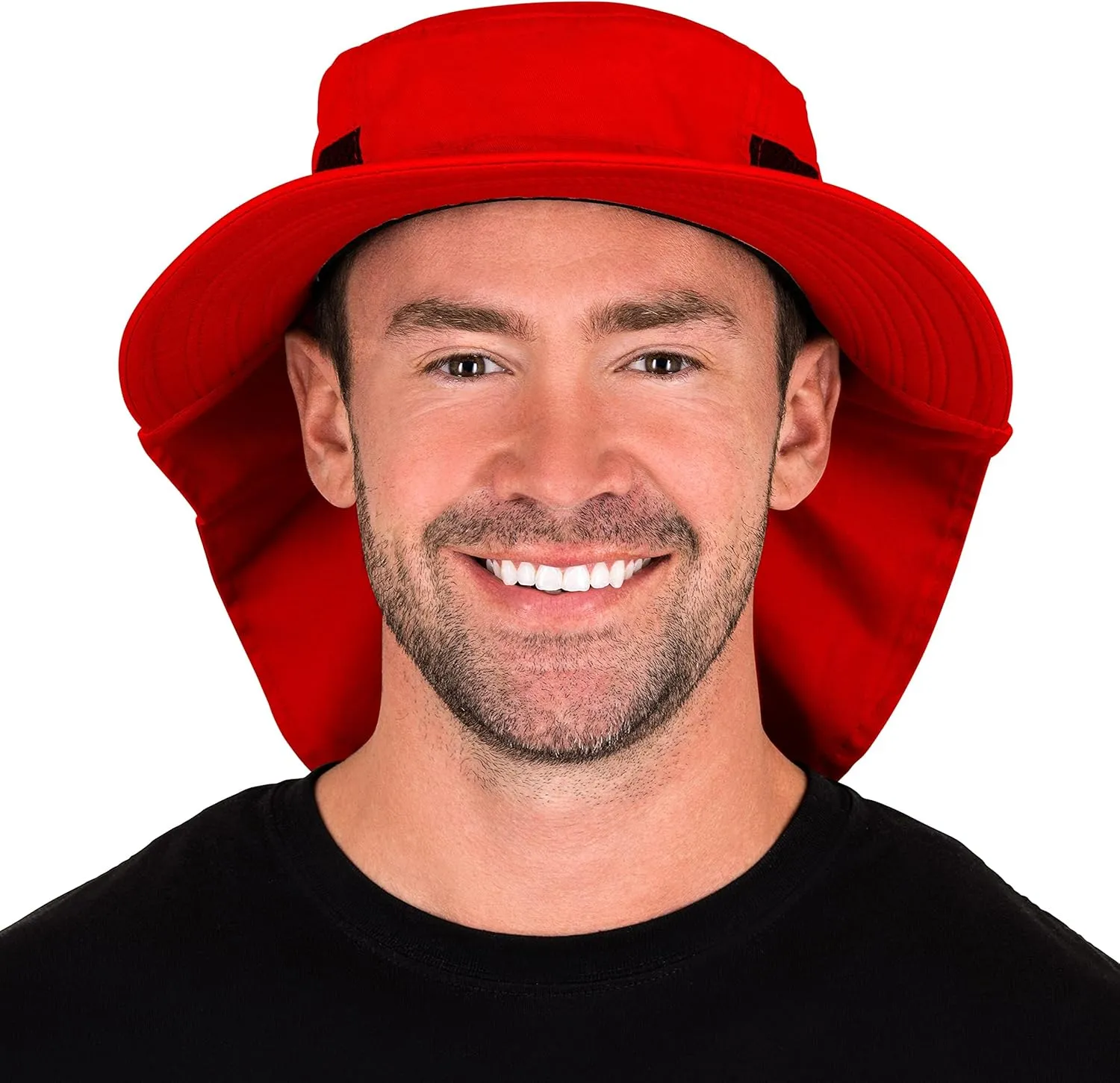 Outdoors Cotton Sun Hat, UPF 50  Wide Brim Fishing Hat with Neck Flap, Breathable, Boonie Hat Bucket Cap