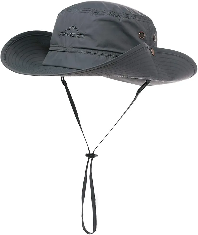 Oversize XL XXL Large Wide Brim Waterproof UPF 50  Bucket Sun Summer Travel Fishing Hiking Fisherman Hat Detachable Chin