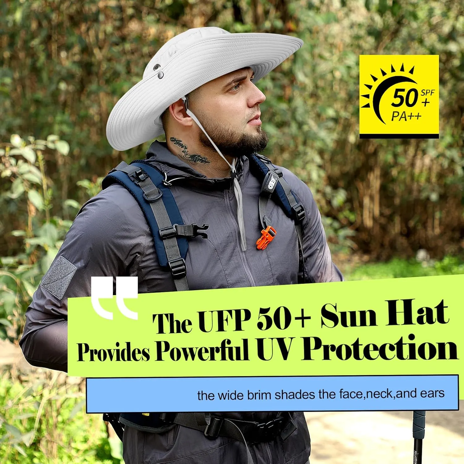 Oversize XL XXL Mens Sun Hats Large Wide Brim Waterproof UPF 50  Bucket Hat Summer Travel Fishing Hiking Hat Detachable Strap