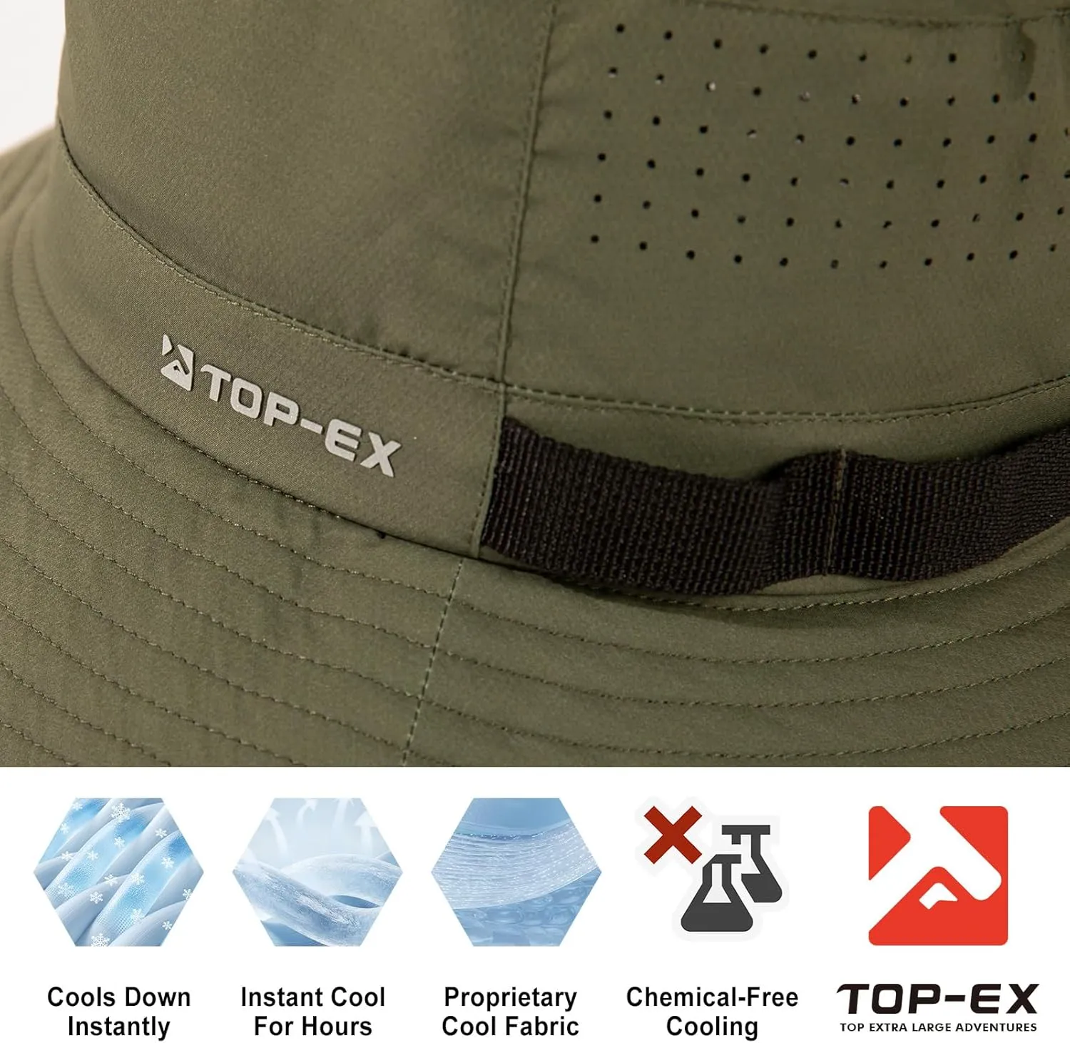 Oversized XL XXL Men's Cooling UPF 50 Sun Hat Lightweight Foldable Wide Brim Bucket Boonie Golf Hiking Fishing