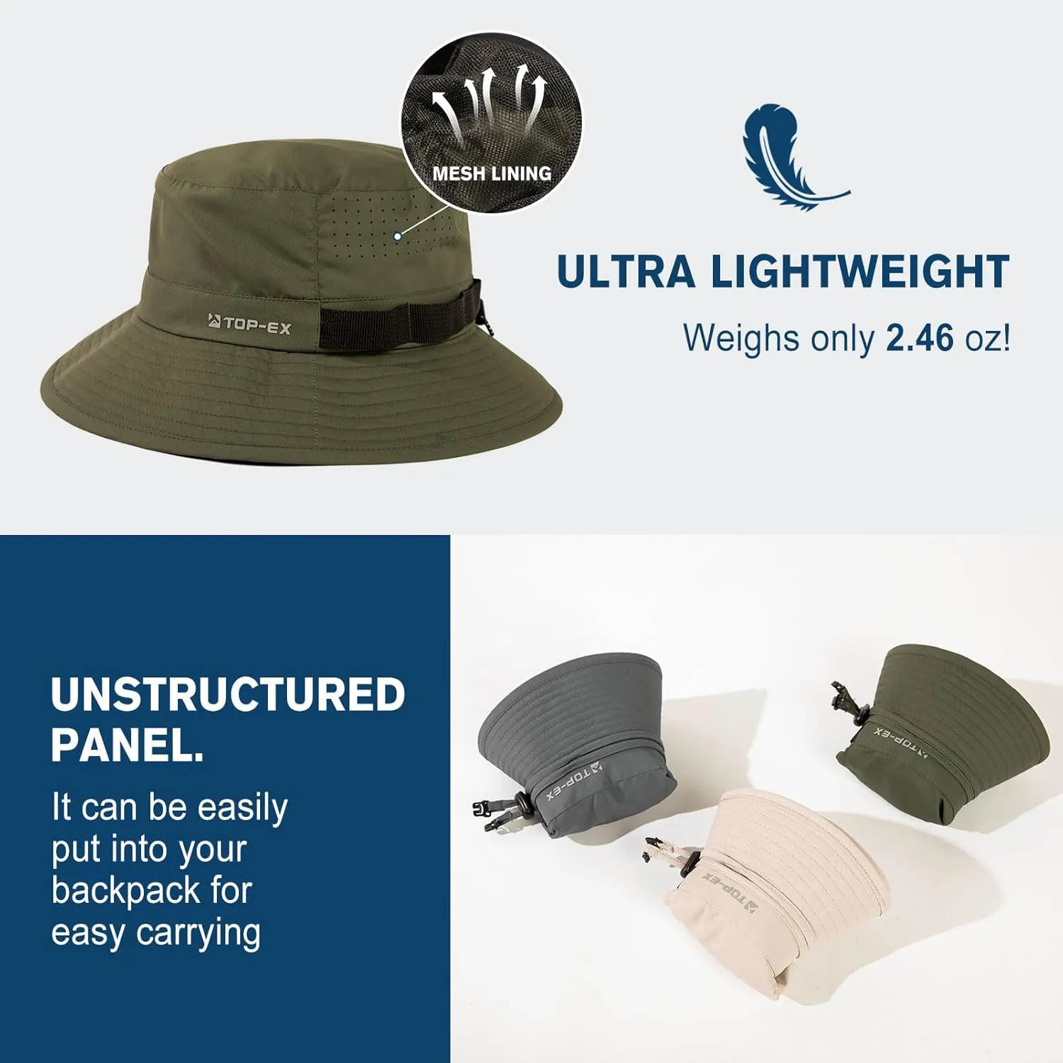 Oversized XL XXL Men's Cooling UPF 50 Sun Hat Lightweight Foldable Wide Brim Bucket Boonie Golf Hiking Fishing