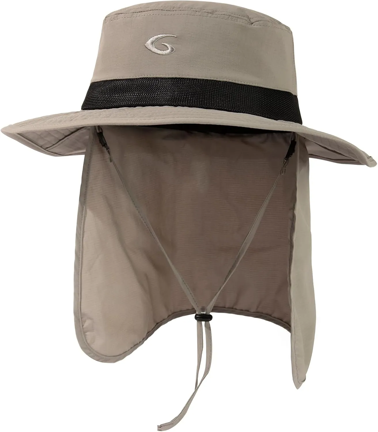 Oversized XL XXL Men's UV 50 Waterproof Packable Mesh Neck Flap Sun Fishing Hat Bucket Bonnie Hiking