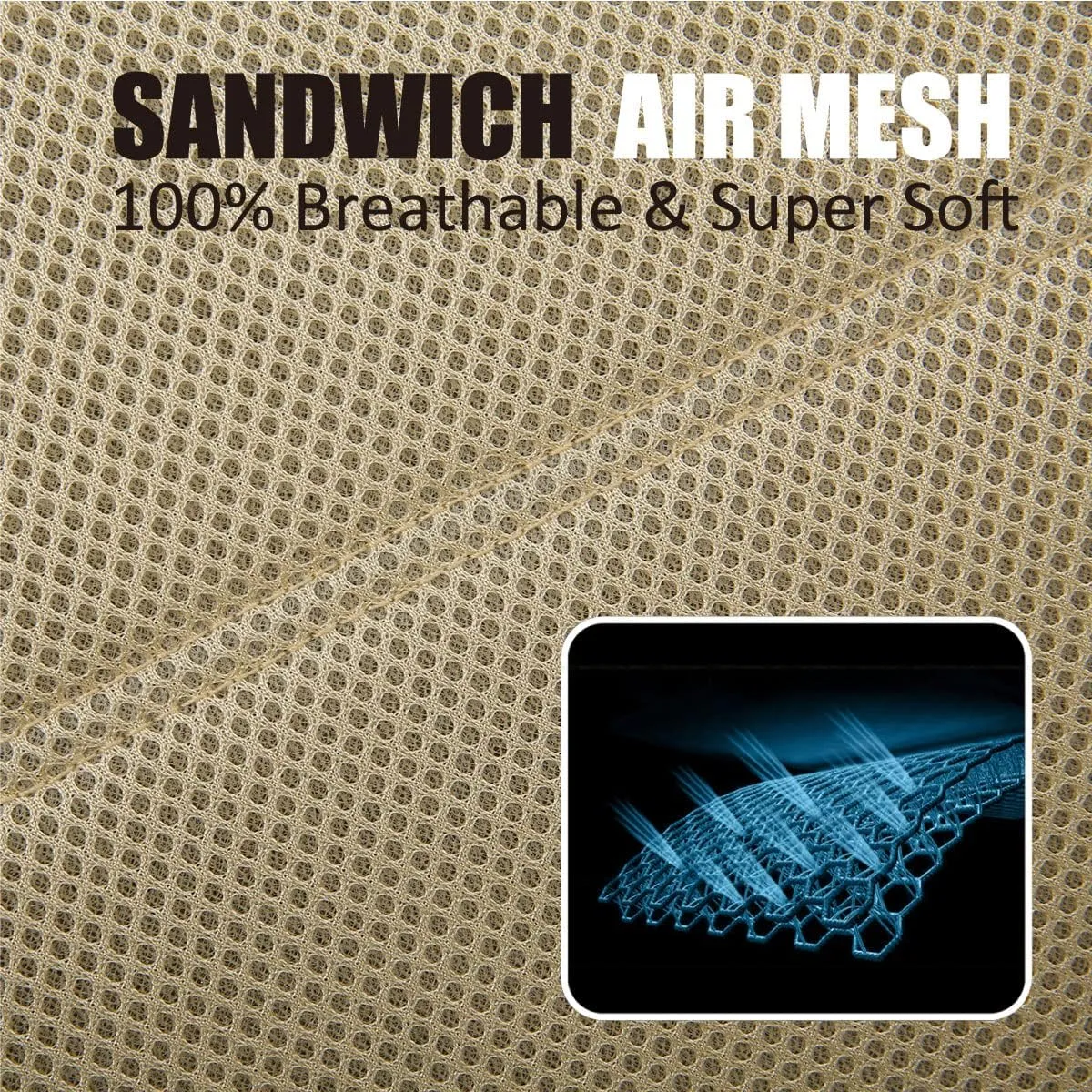 P&J AUTO Leather and Mesh High Back Car Seat Cover Front Pair Integrated Bucket Seat Airbag Compatible (Beige)