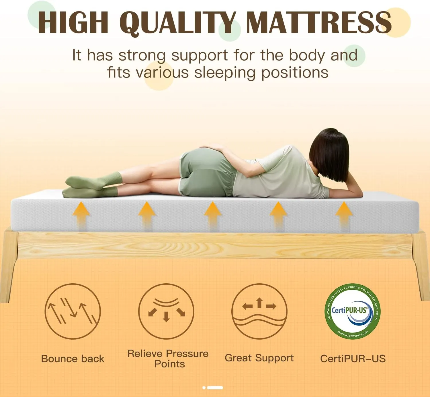 PayLessHere 8 inch Twin Green Tea Memory Foam Mattress Cooling Gel Infused Mattress,Fiberglass Free,CertiPUR-US Certified,Breathable Bed Mattress for Cooler Sleep Supportive,White Twin