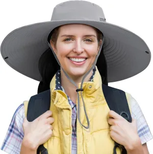 Peicees Women Wide Brim Sun Hat UPF50  Waterproof Bucket Hat for Fishing Hiking Camping