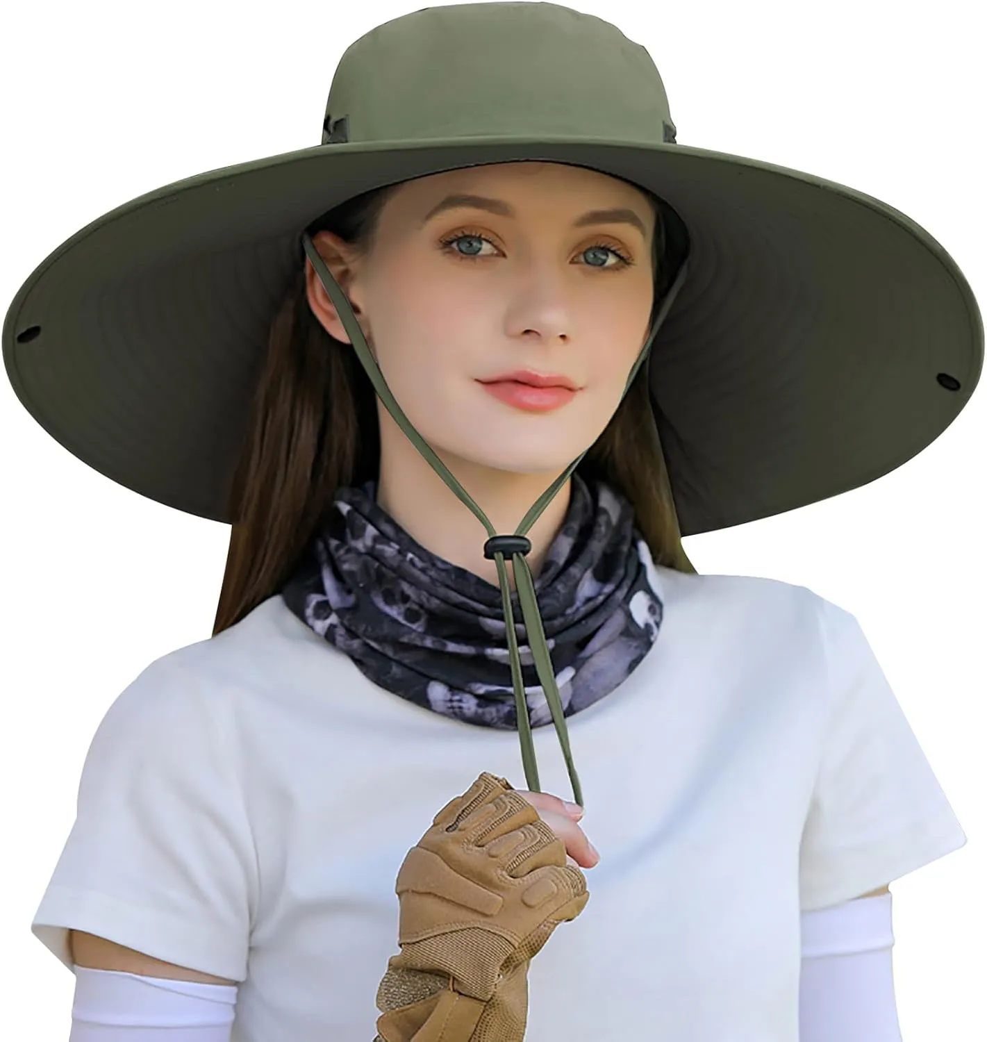 Peicees Women Wide Brim Sun Hat UPF50  Waterproof Sun Hats for Fishing Hiking Camping Gardening