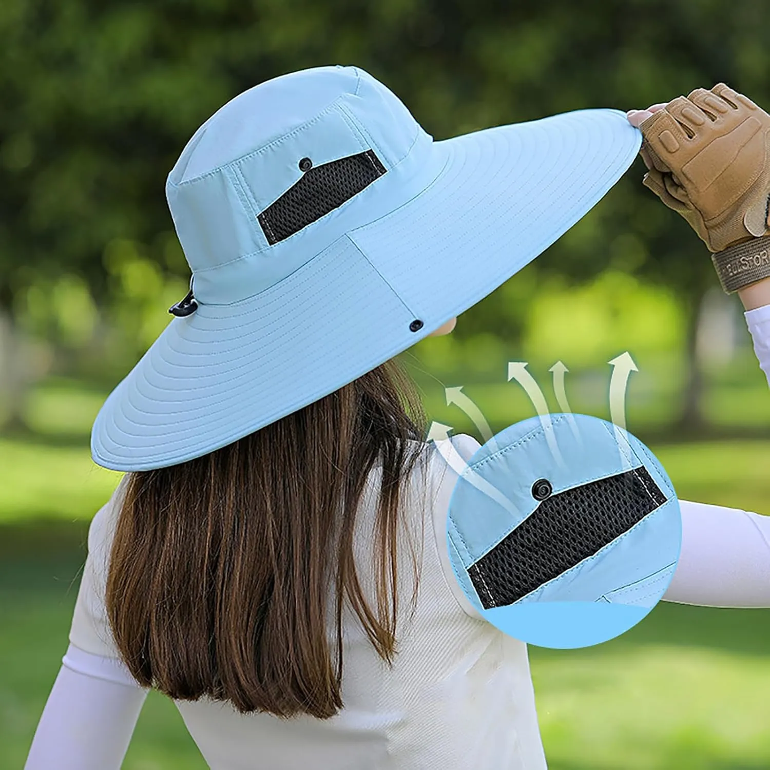 Peicees Women Wide Brim Sun Hat UPF50  Waterproof Sun Hats for Fishing Hiking Camping Gardening