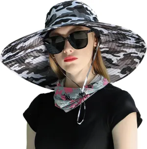 Peicees Women Wide Brim Sun Hat UPF50  Waterproof Sun Hats for Fishing Hiking Camping Gardening