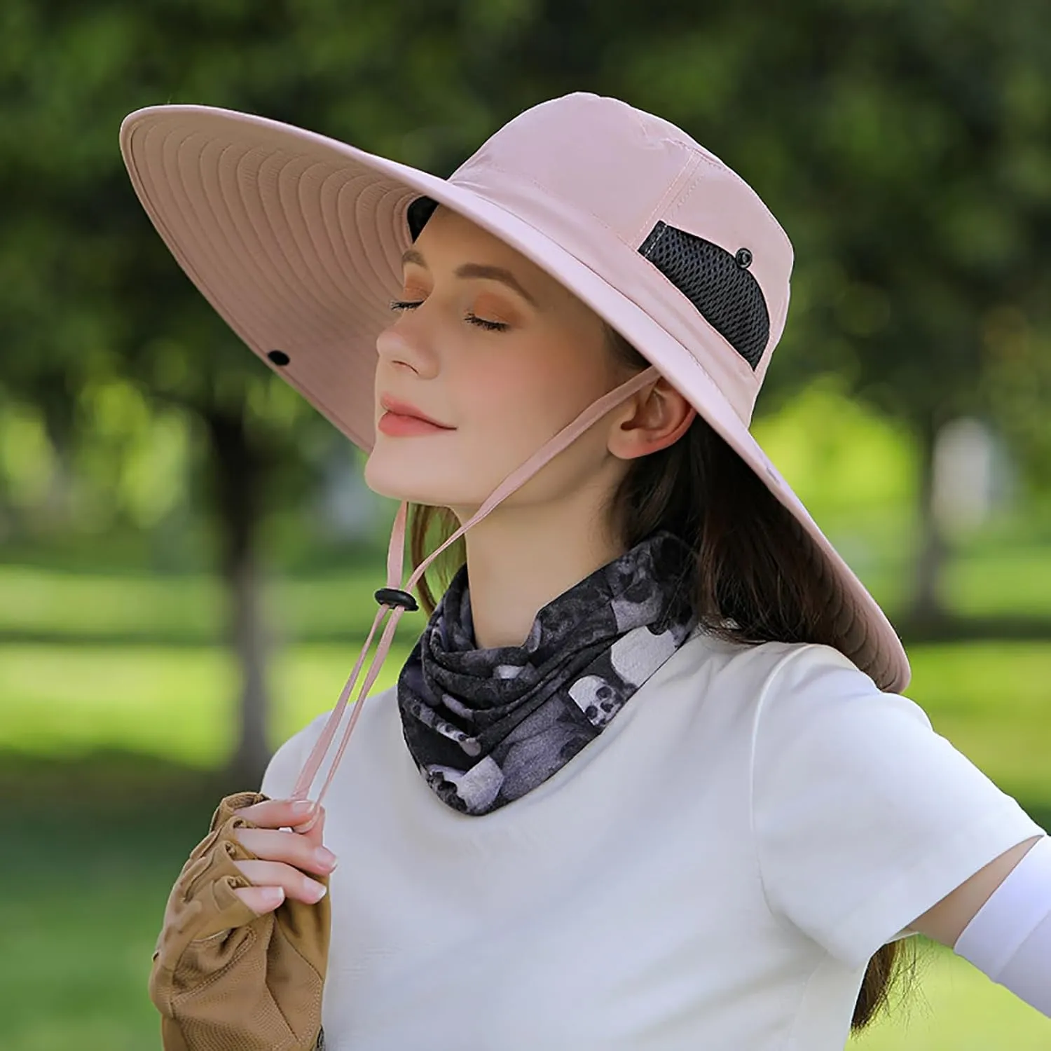 Peicees Women Wide Brim Sun Hat UPF50  Waterproof Sun Hats for Fishing Hiking Camping Gardening