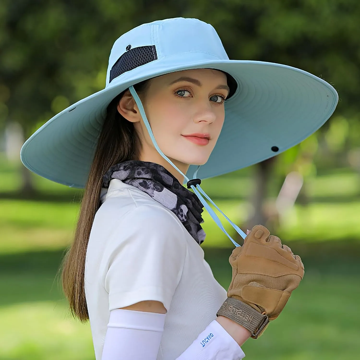 Peicees Women Wide Brim Sun Hat UPF50  Waterproof Sun Hats for Fishing Hiking Camping Gardening