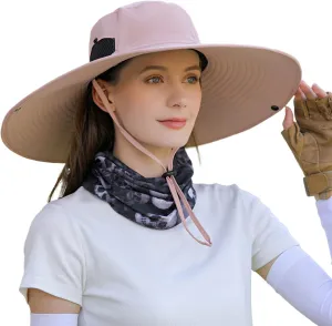 Peicees Women Wide Brim Sun Hat UPF50  Waterproof Sun Hats for Fishing Hiking Camping Gardening