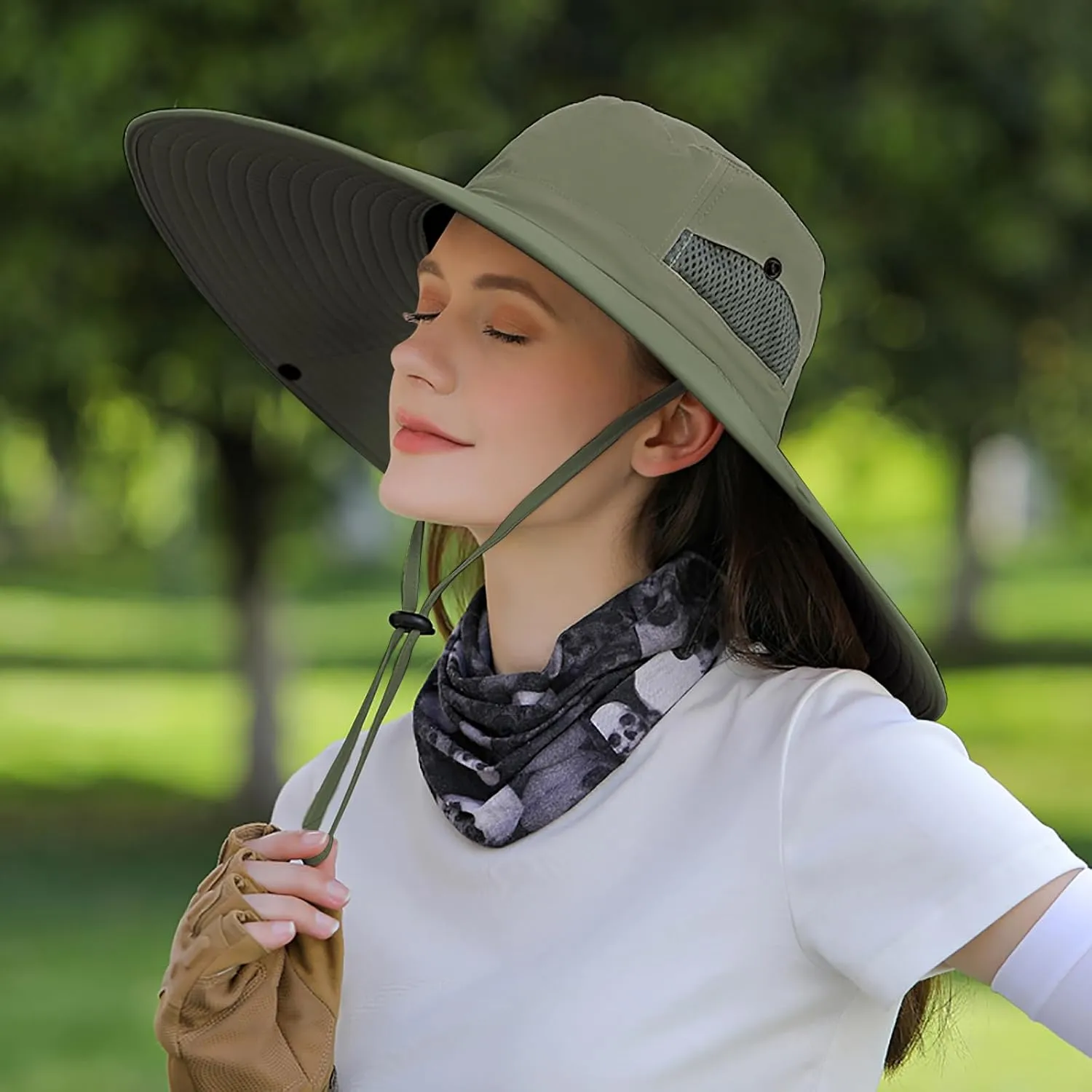Peicees Women Wide Brim Sun Hat UPF50  Waterproof Sun Hats for Fishing Hiking Camping Gardening
