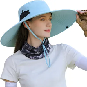 Peicees Women Wide Brim Sun Hat UPF50  Waterproof Sun Hats for Fishing Hiking Camping Gardening