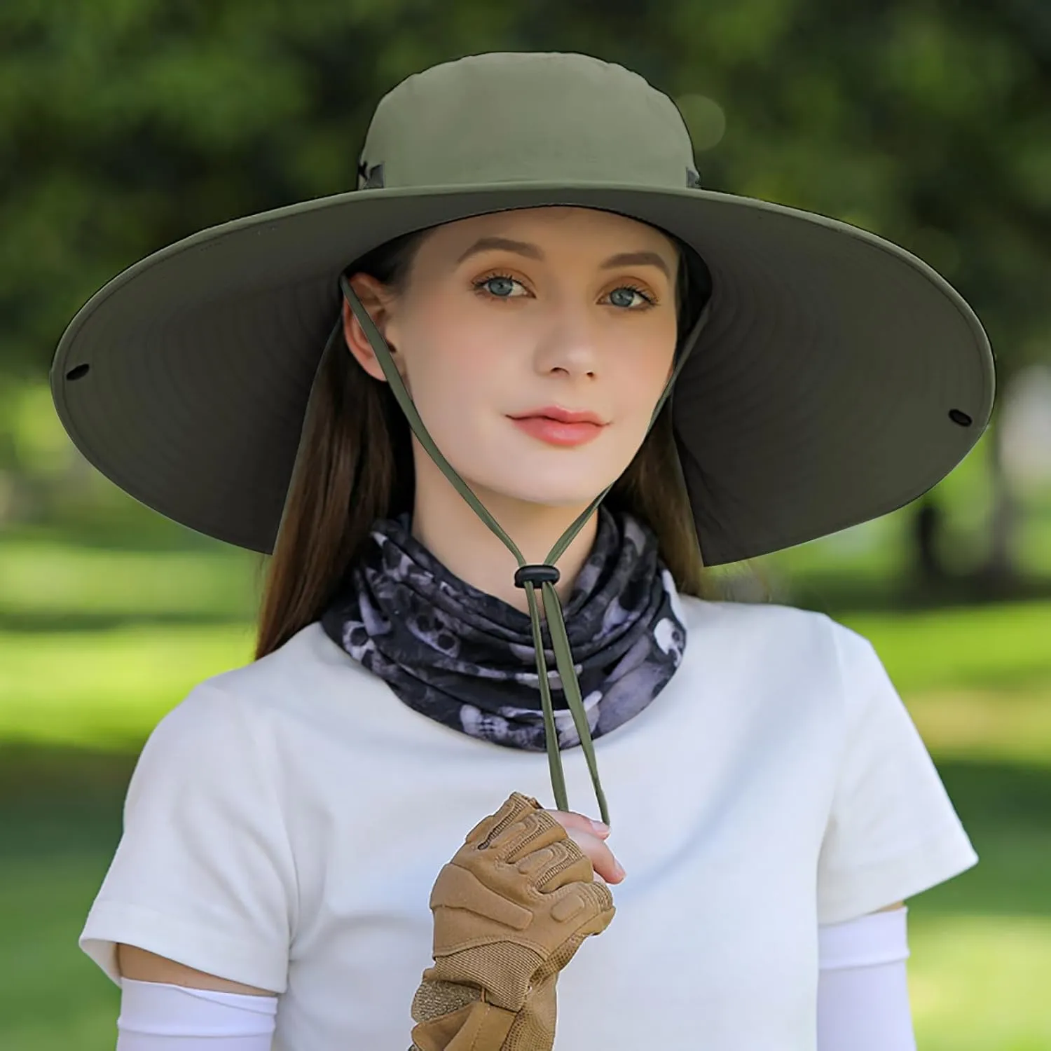 Peicees Women Wide Brim Sun Hat UPF50  Waterproof Sun Hats for Fishing Hiking Camping Gardening