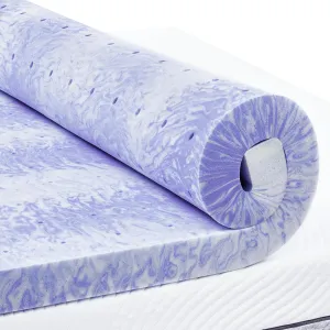 PERLECARE 3 Inch King Memory Foam Mattress Topper for Pressure Relief, Cooling Gel Infusion, CertiPUR-US Certified Purple, PCMTK34PU-US