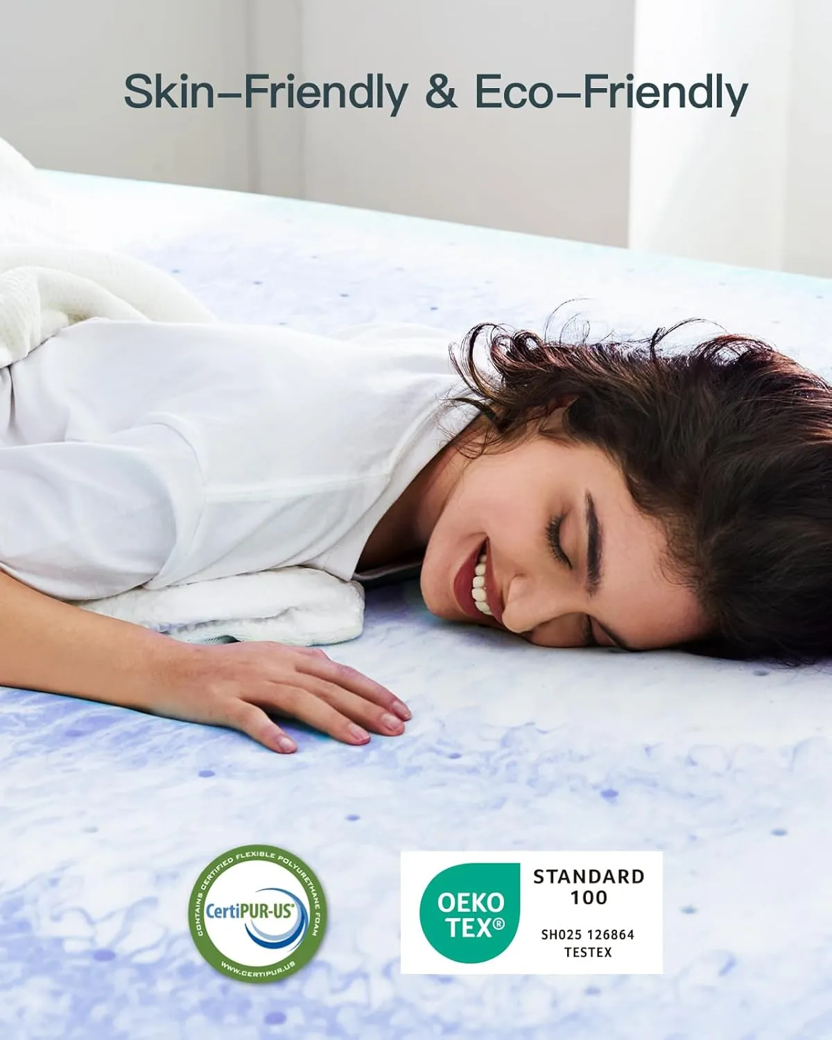 PERLECARE 3 Inch King Memory Foam Mattress Topper for Pressure Relief, Cooling Gel Infusion, CertiPUR-US Certified Purple, PCMTK34PU-US