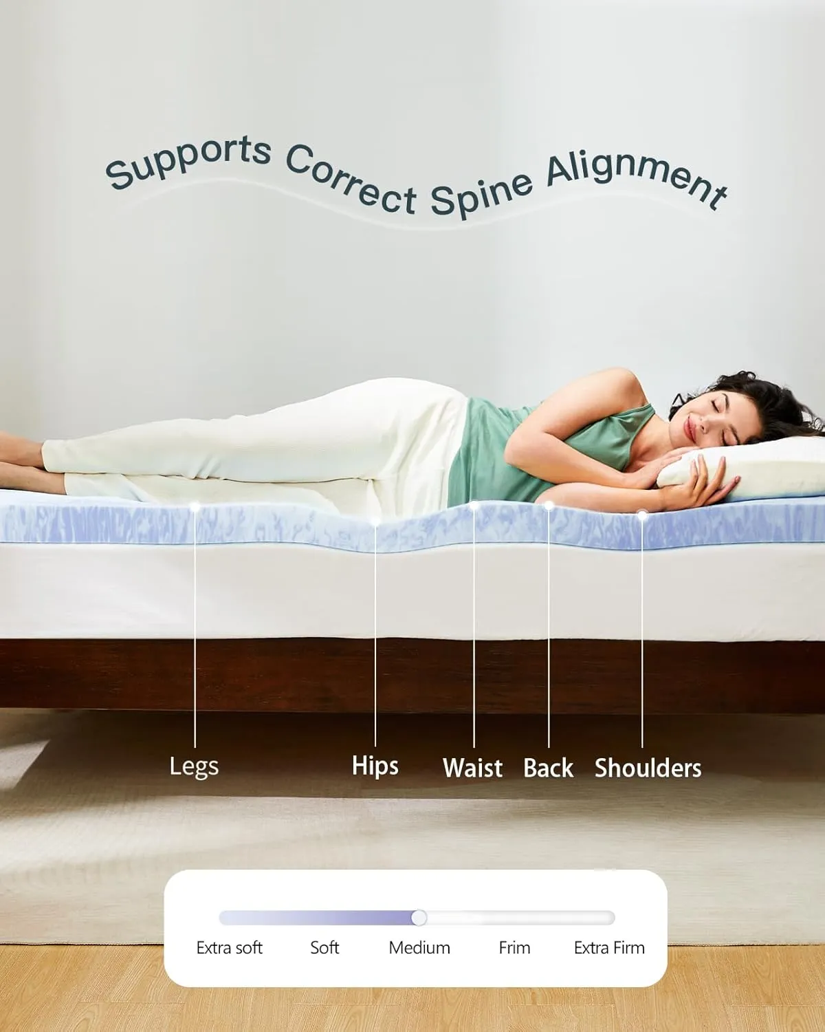 PERLECARE 3 Inch King Memory Foam Mattress Topper for Pressure Relief, Cooling Gel Infusion, CertiPUR-US Certified Purple, PCMTK34PU-US