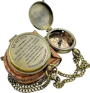 Personalized Nautical Portable Compass Decor Handicraft with Case/Gift for Son/to My Son Gifts/Mom to Son Gift
