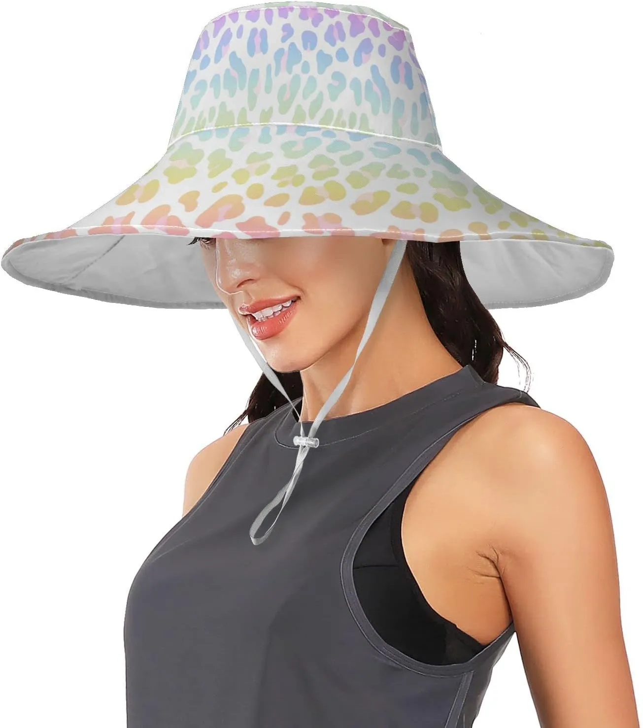 Pfrewn Women's Gardening Hat Wide Brim Sun Hats Waterproof Foldable UV Protection Hat for Garden
