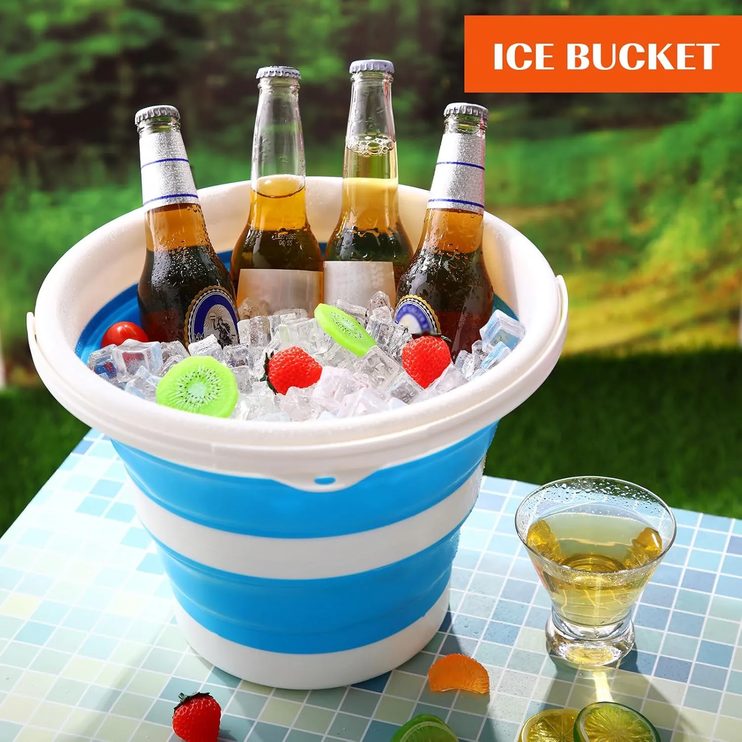 Pickmesh 4 Pcs Collapsible Bucket Portable Ice Bucket 2.6 Gallon (10l) Large Capacity Household Cleaning Dust Mops Outdoor Fishing Car Wash(Blue, Pink, Orange, Gray)