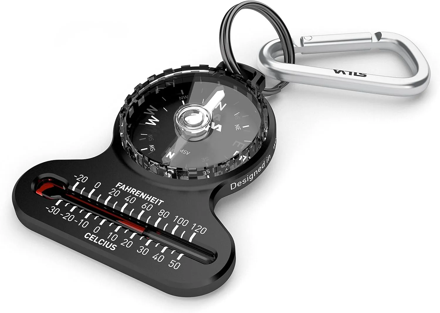 Pocket Compass, Black, One Size