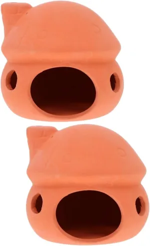POPETPOP 2 Pcs Parakeet Nesting Box - Ceramic Bird Breeding Nest, Hamster Hideout, Clay Pot Mating Box for Lovebirds Small and Medium-Sized Birds