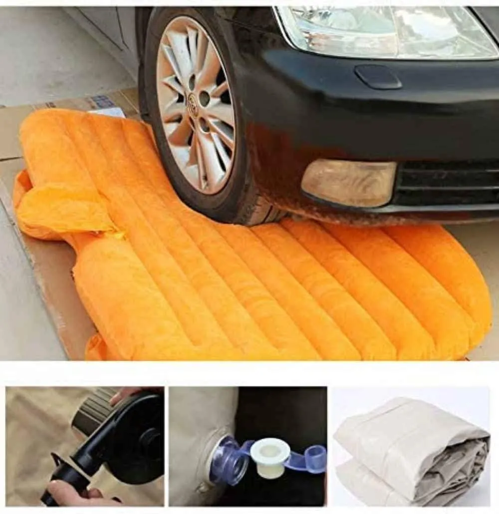 Portable Automatic Inflatable Bed, Suitable for Most Cars Rear Seat, for Self-Inflating Air Mat,Outdoor for Camping Bed,T1-Gray